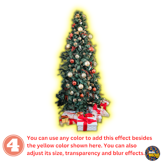 CANVA Image editor, canva photo editing, Image editing in Canva, Christmas tree glow effect