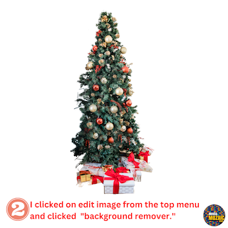 CANVA Image editor, canva photo editing, Image editing in Canva, christmas tree photo editing