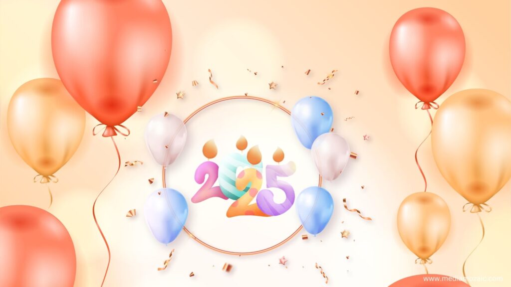 happy new year 2025, happy new year background, new year images, balloon wallpaper for new year,