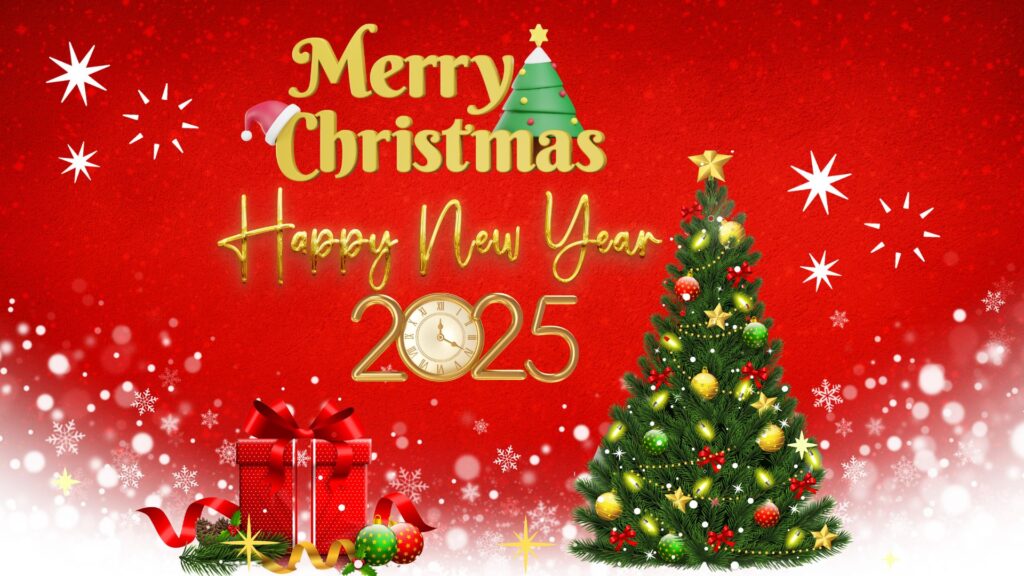 Free Downloadable Animated Merry Christmas & Happy New year Greetings 2025