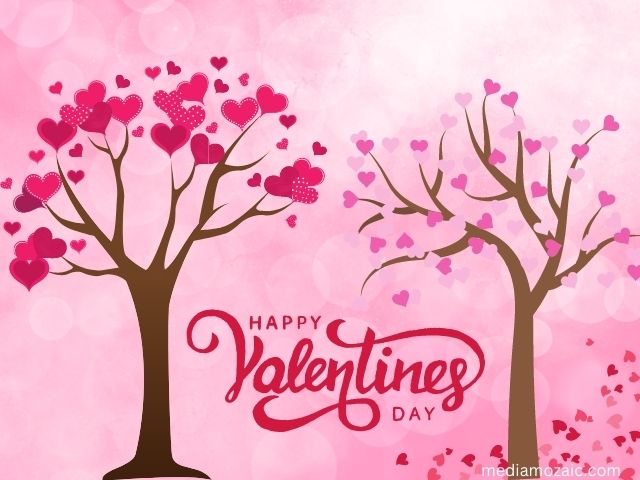 tree of hearts valentines day wishes,  Images of happy Valentine's Day.