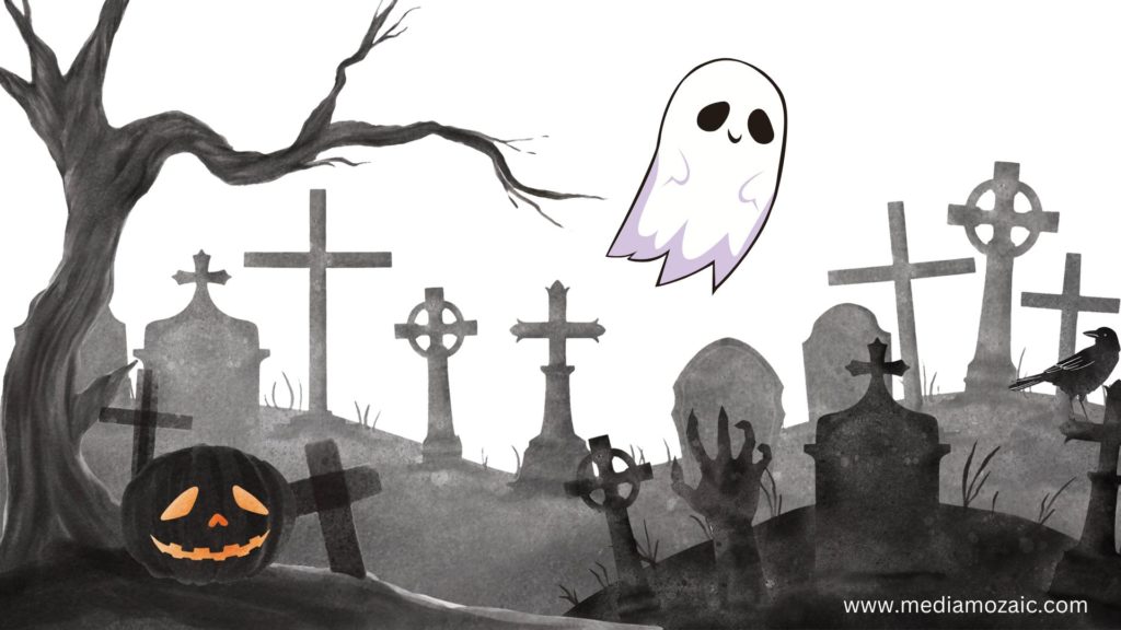 ghost and graveyard halloween background wallpaper, halloween wallpaper desktop, halloween computer backgrounds
