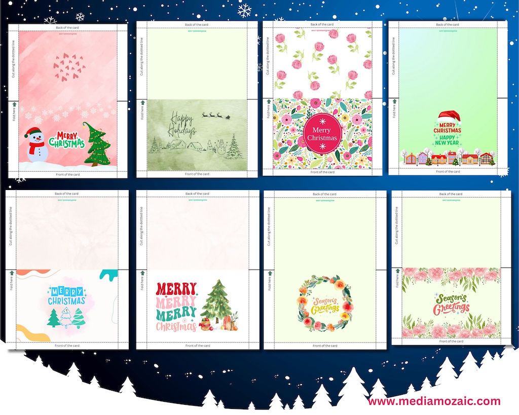 christmas printable cards, free printable Christmas cards, xmas greeting cards,5☓7 inches christmas cards,print greeting cards at home