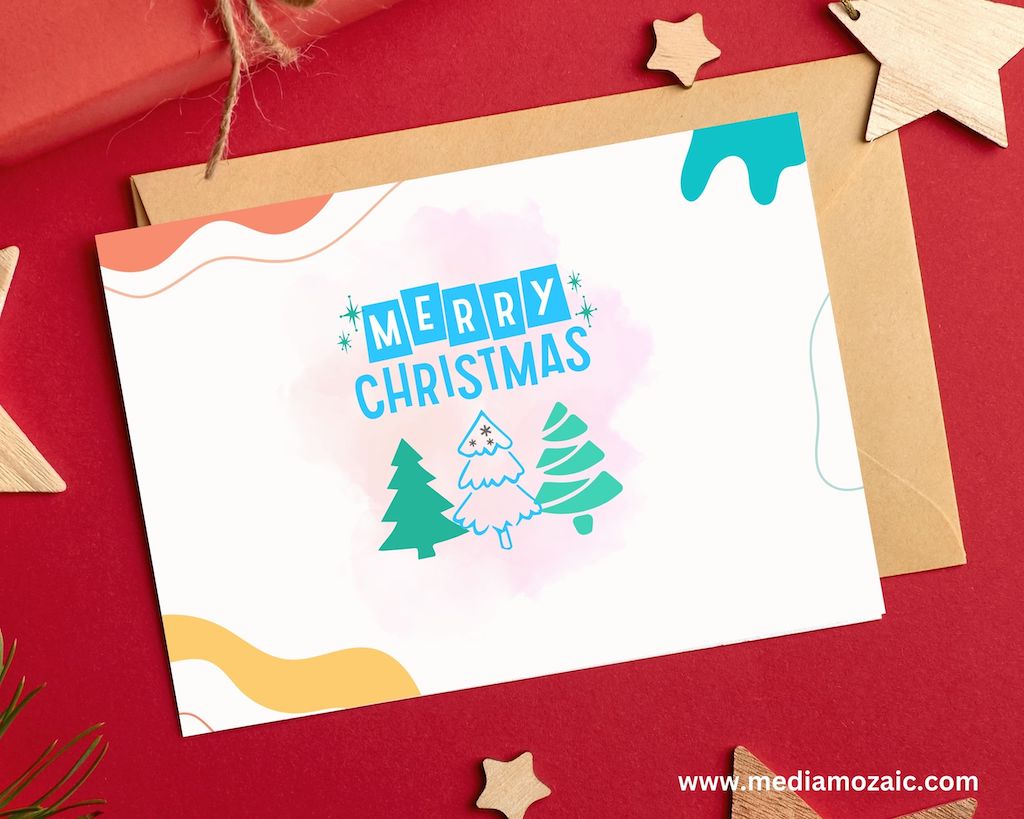 free printable christmas card,printable christmas card, free printable Christmas cards with Christmas tree and a Merry Christmas Message, horizontal printable Christmas Cards,print greeting cards free