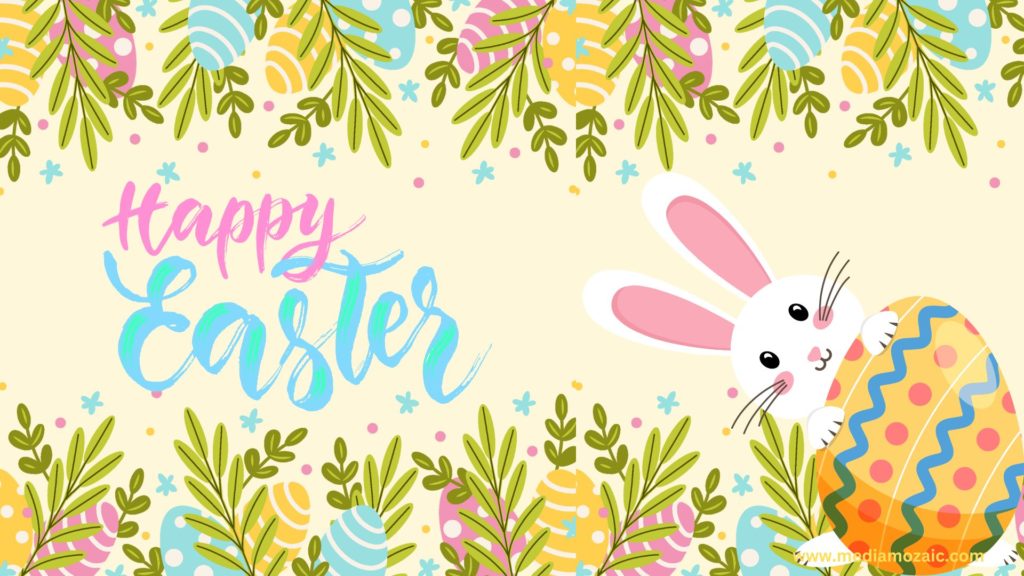 Happy Easter desktop background image 2025, easter wallpaper 2025