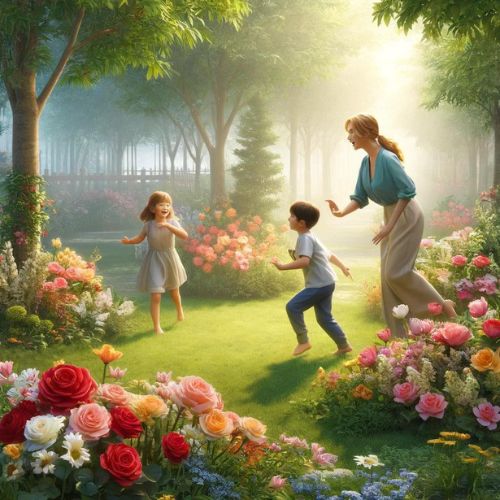 mother playing with kids, Mother's Day image, happy Mother's Day 2024, mom with kids, beautiful mother day images