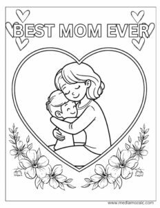 Happy Mothers Day Coloring Pages (Free Printables) - Media Mozaic