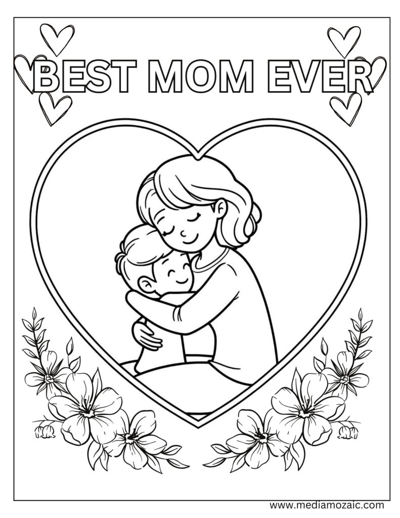 best mom ever coloring page, mother coloring pages, mom image to color