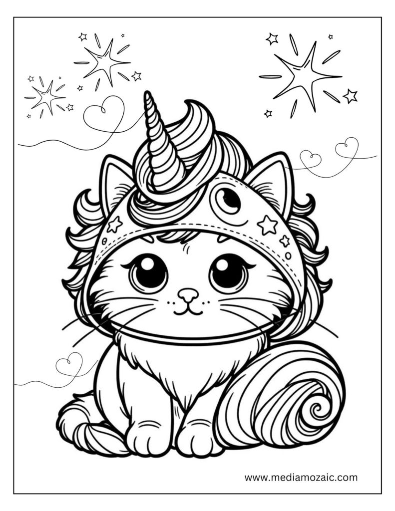 caticorn coloring pages,unicorn kids coloring