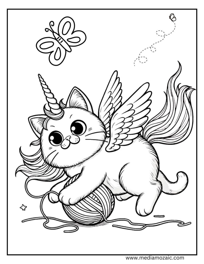 caticorn coloring pages, free printable unicorn colouring pages, 