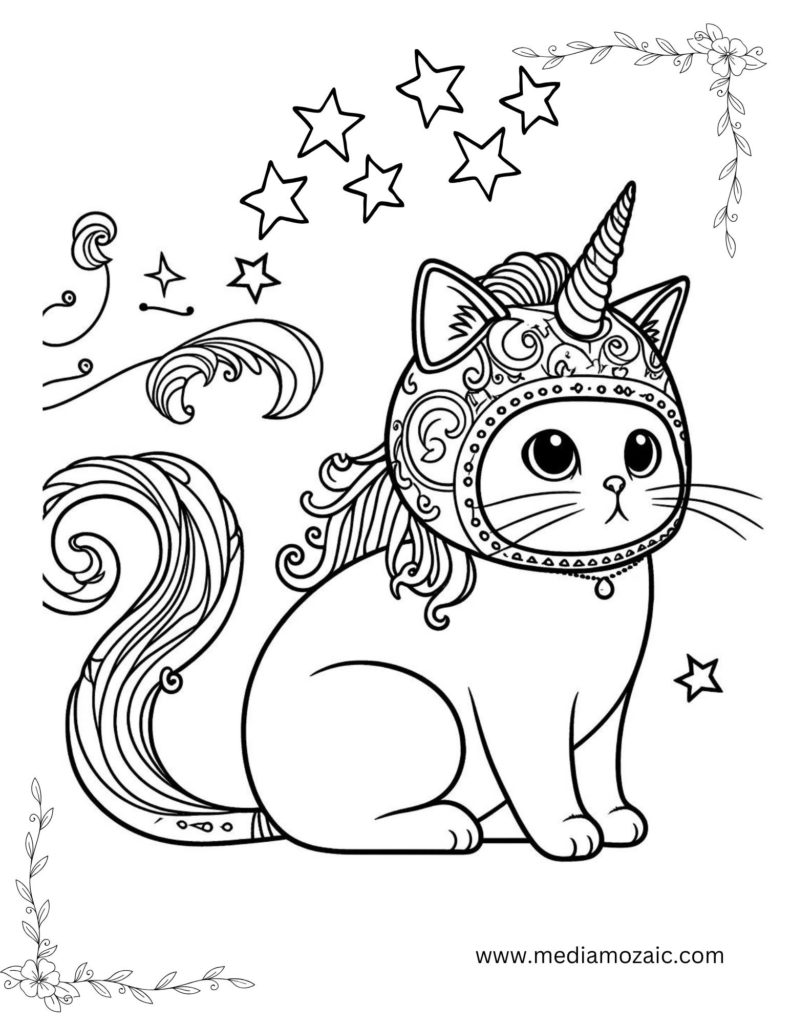 caticorn coloring pages, Unicorn Coloring Pages