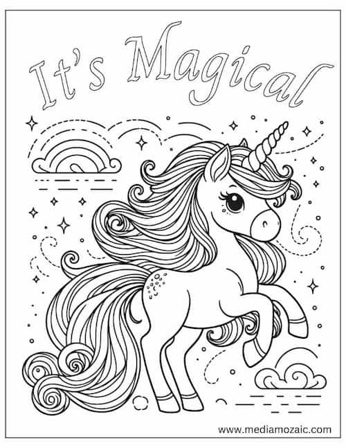 70 Unicorn Coloring Pages (Free Printable PDFs) 48 unicorn coloring sheets for kids, mama and baby unicorn coloring sheets,