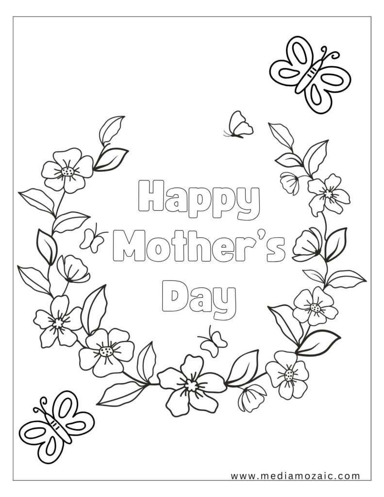 happy mothers day flowers coloring sheets, mothers day pages to color, mothers day 2025, 