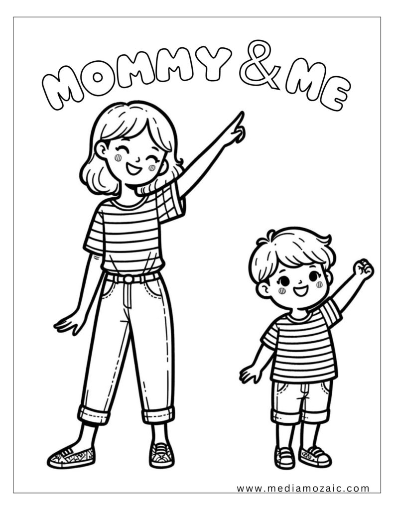 mommy and me coloring page , Happy Mothers day coloring pages, mothers day 2025, mother coloring pages