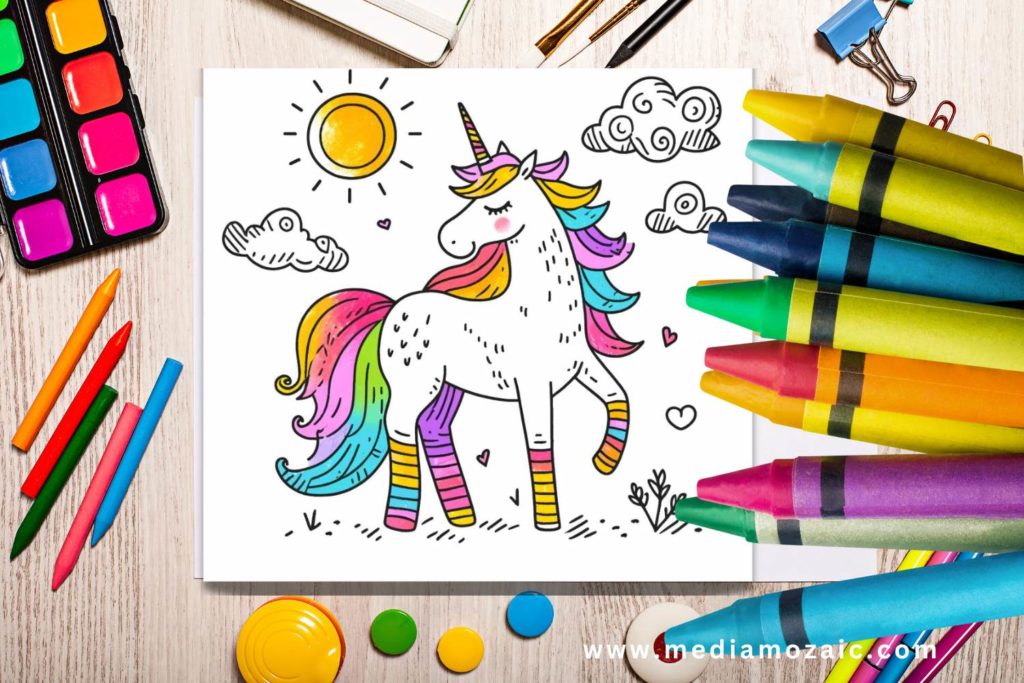 unicorn colouring pages, unicorn coloring pages printable, kawaii coloring pages, fantasy coloring pages, easy to color coloring pages