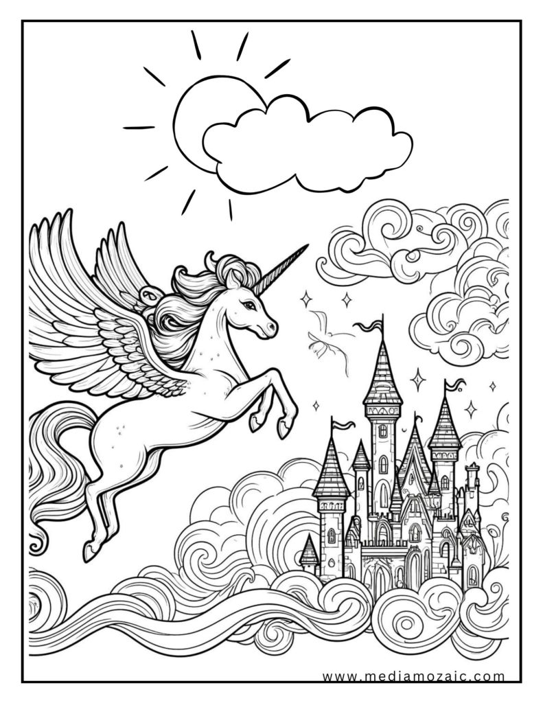 free printable unicorn colouring sheets, unicorn coloring sheets free pdfs, Alicorn coloring sheets, 