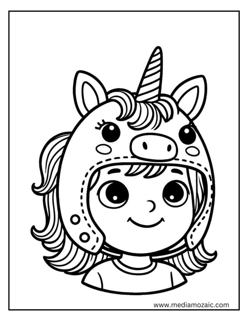 unicorn girls images to color