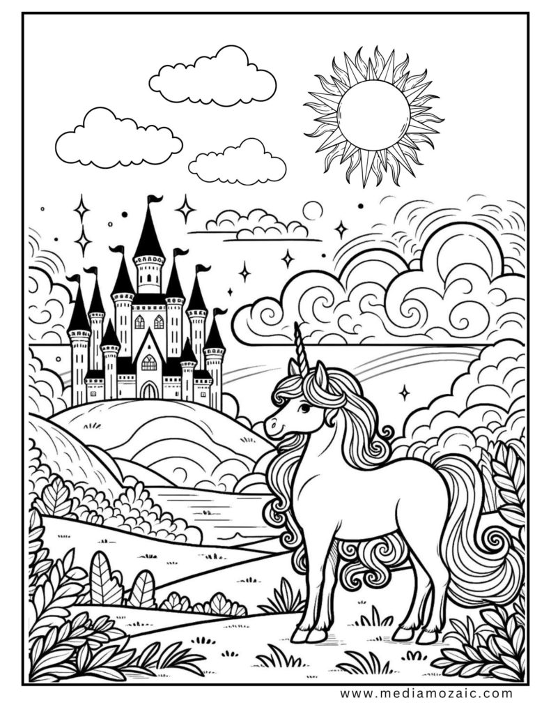 cute unicorn coloring pages, unicorn coloring page free printable, free printables