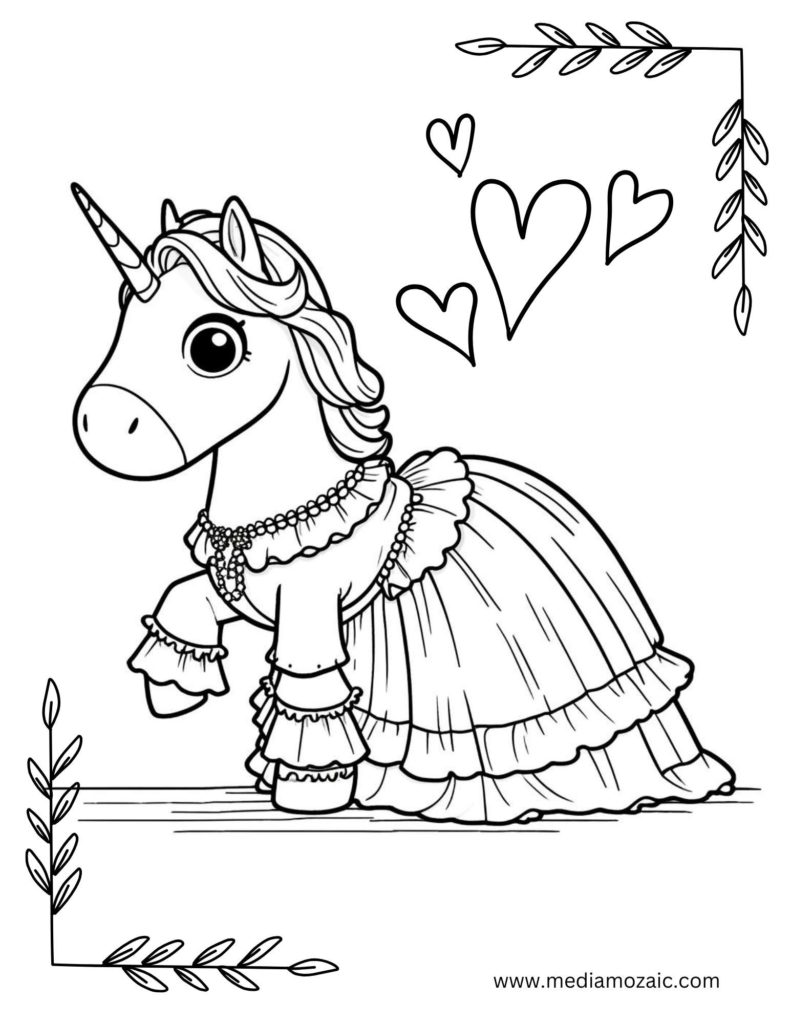 cute unicorn coloring pages,unicorn coloring pages, two Unicorn Coloring Pages free