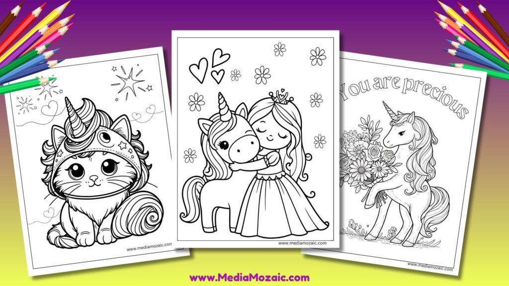 Unicorn Coloring Pages for kids