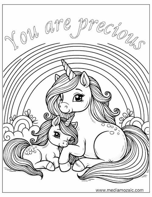 70 Unicorn Coloring Pages (Free Printable PDFs) 47 unicorn coloring sheets for kids, mama and baby unicorn coloring sheets,