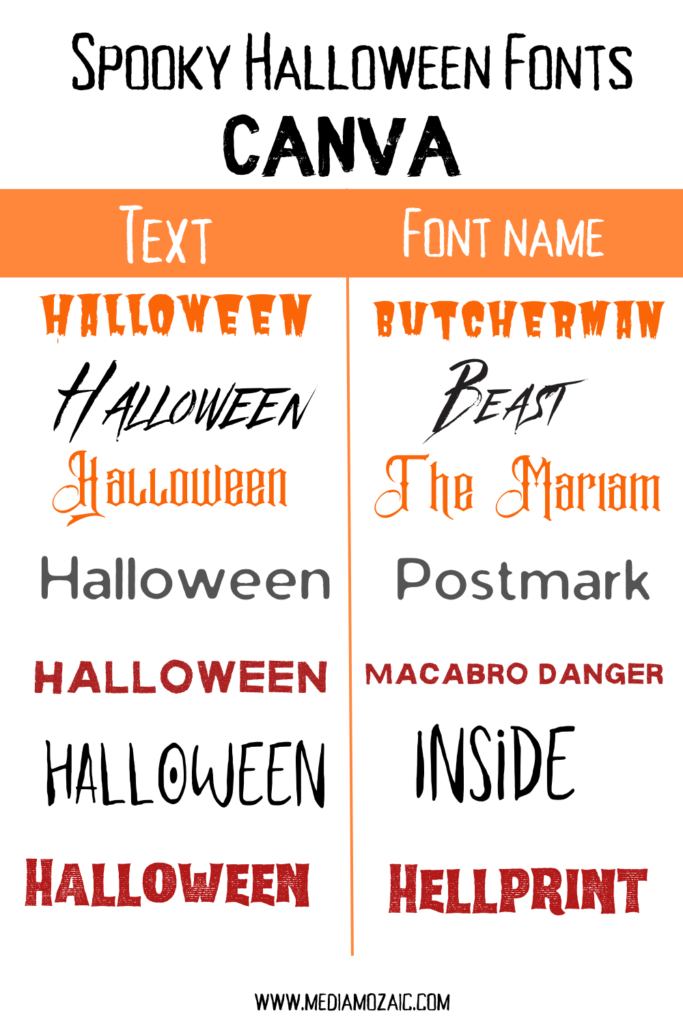 spooky canva fonts, canva fonts for halloween, halloween font ideas, fonts for halloween, paid fonts,halloween fonts in canva,max somain font