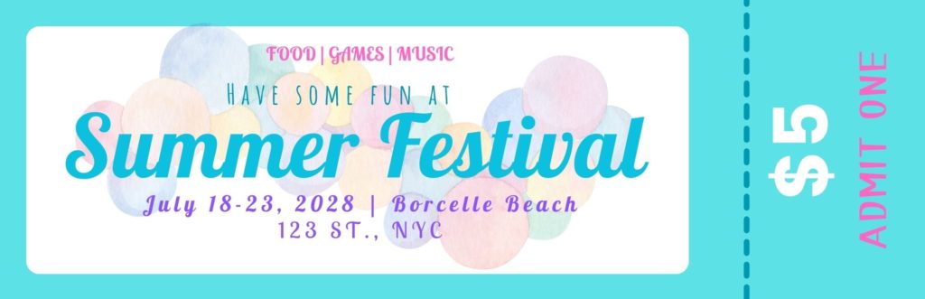 summer festival ticker example canva, canva font examples, Canva summer fonts 