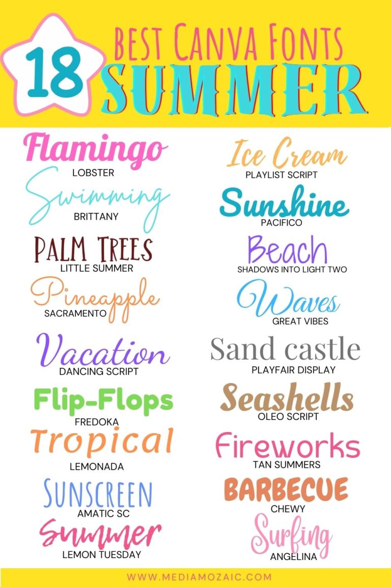 18 Best Summer Fonts Canva for Creative Projects☀️| Beachy Fonts Canva ...