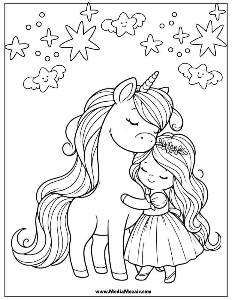 70 Unicorn Coloring Pages (Free Printable PDFs) 29 free princess coloring sheets, unicorn with princess coloring sheet