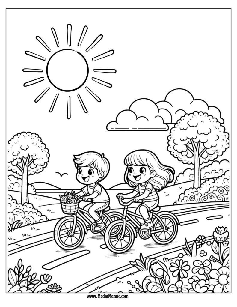 riding coloring pages, Summer coloring sheets, summer fun coloring pages,summer colouring sheets, beach colouring pages