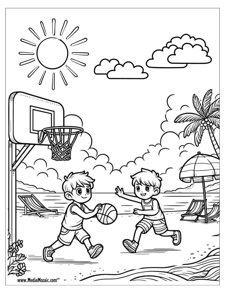 summer time coloring sheets, kids coloring sheets, summer fun coloring pages, summer colouring sheets, beach colouring pages