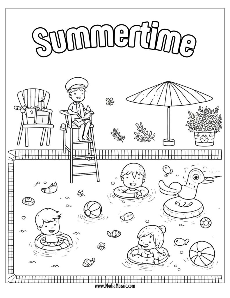 ,summer colouring sheets, summer colouring pages kids,beach colouring pages