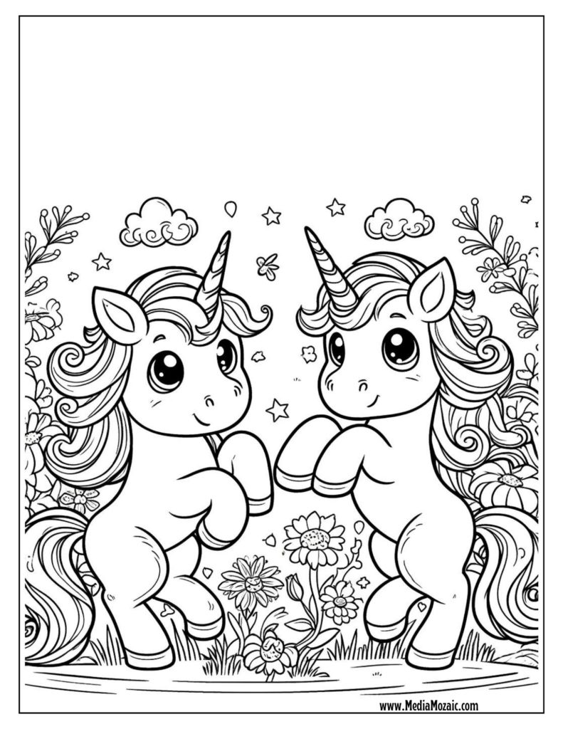 free printable animal coloring pages, cute unicorn image to color , baby Unicorn Coloring Pages, free printables