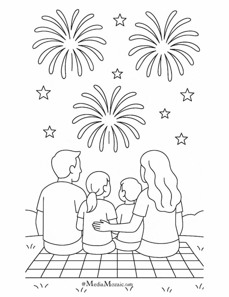 23 Printable 4th of July Coloring Pages ๐บ๐ธ(PDFs) 11 4th of july celebration coloring pages, 4th of july fireworkds coloring pages