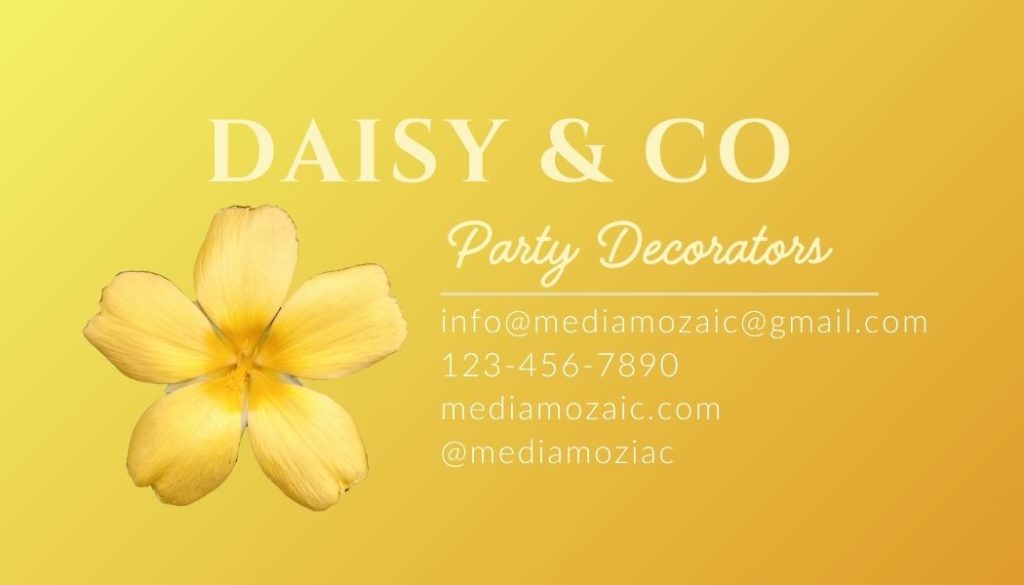 Party decorator business card template , best font for business cards, best canva fonts,business card fonts,best business card fonts
