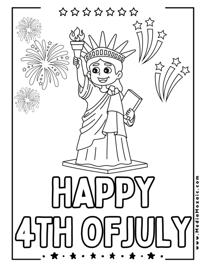 4th of July coloring sheets, Independence Day coloring sheets, Statue of Liberty coloring page