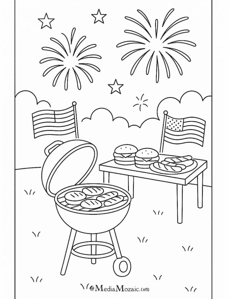 23 Printable 4th of July Coloring Pages ๐บ๐ธ(PDFs) 12 4th of july celebration coloring pages, 4th of july fireworkds coloring pages