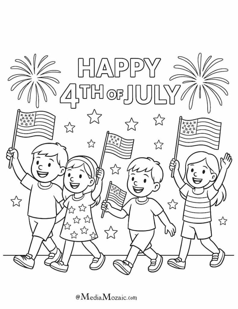 23 Printable 4th of July Coloring Pages ๐บ๐ธ(PDFs) 7 4th of july coloring pages, coloring sheets fourth of july, july coloring pages, happy independence day coloring pages,