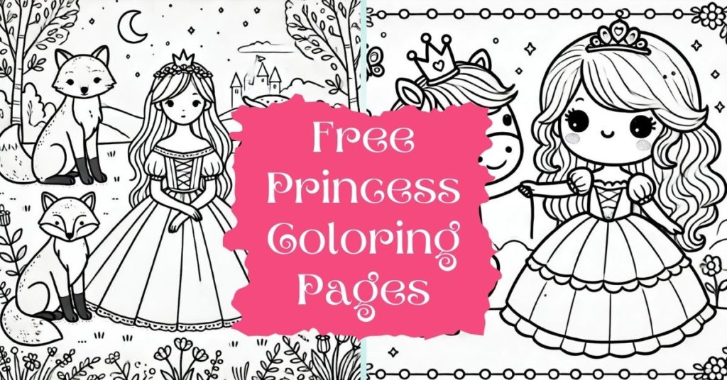 free printable princess colouring pages