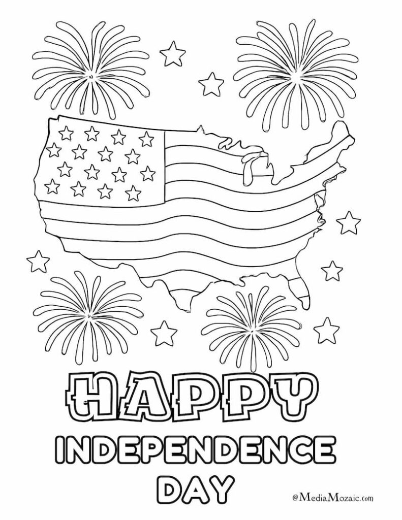 23 Printable 4th of July Coloring Pages ๐บ๐ธ(PDFs) 6 4th of july coloring pages, coloring sheets fourth of july, july coloring pages, happy independence day coloring pages,