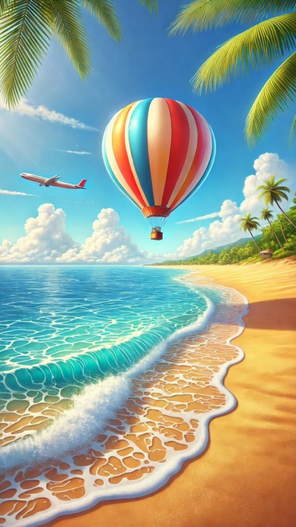 travel balloon wallpaper, summer backgrounds for iPhone, summer wallpapers 