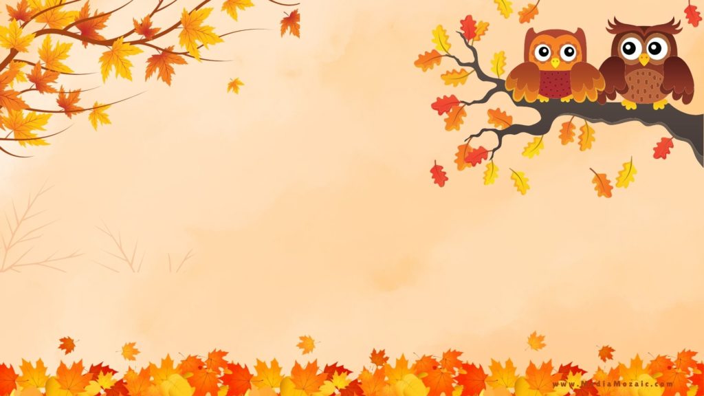 owls in autumn wallpaper for laptop, fall wallpaper for desktop