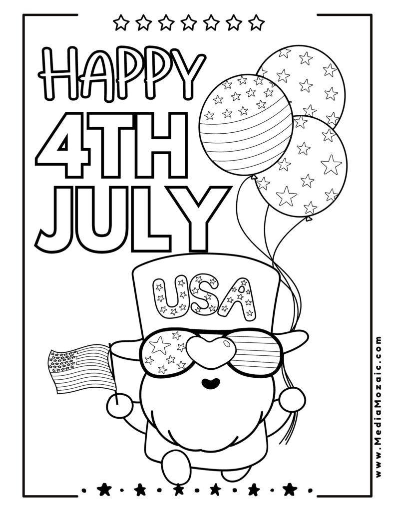 July coloring page for kids, free printable coloring pages, 