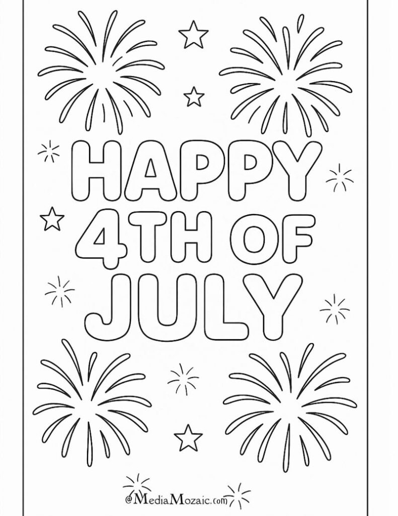 23 Printable 4th of July Coloring Pages ๐บ๐ธ(PDFs) 13 4th of july celebration coloring pages, 4th of july fireworkds coloring pages