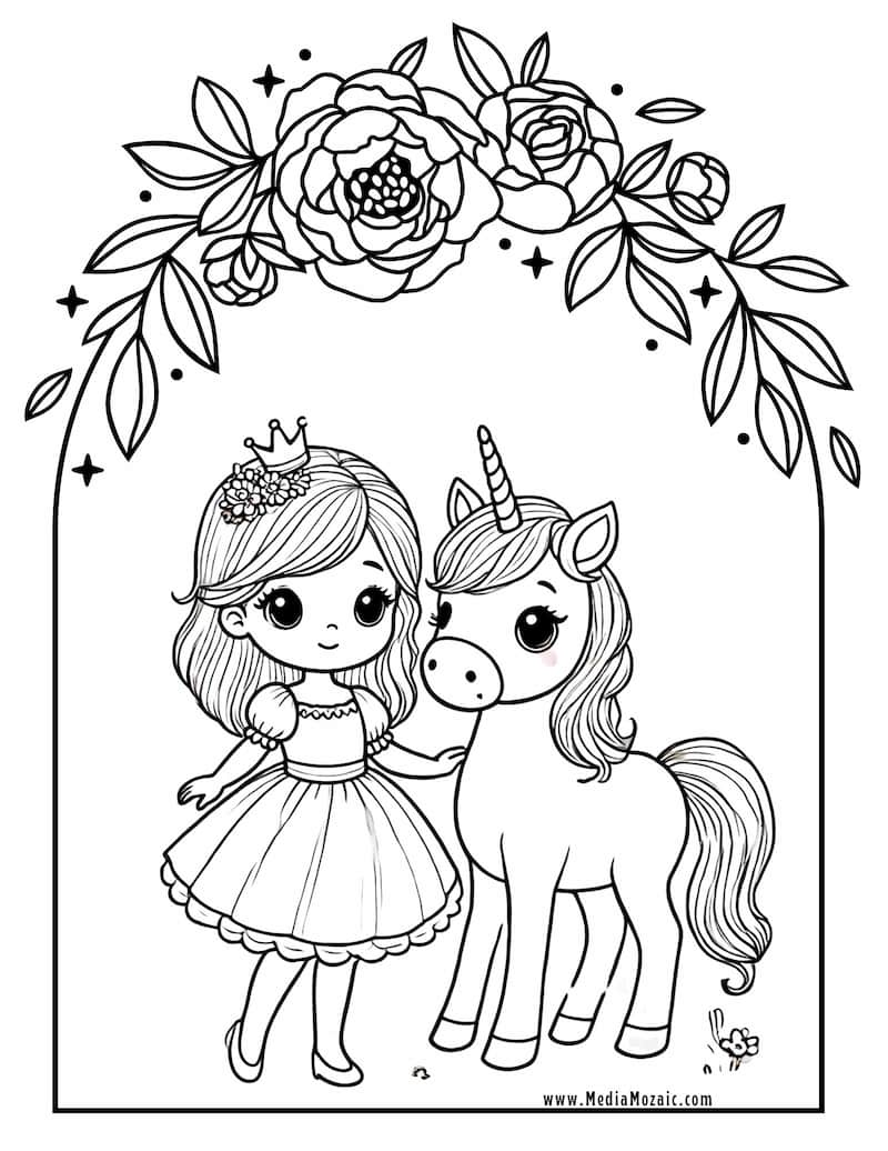Free Princess Coloring Pages | Printable Princess Pictures - Media Mozaic