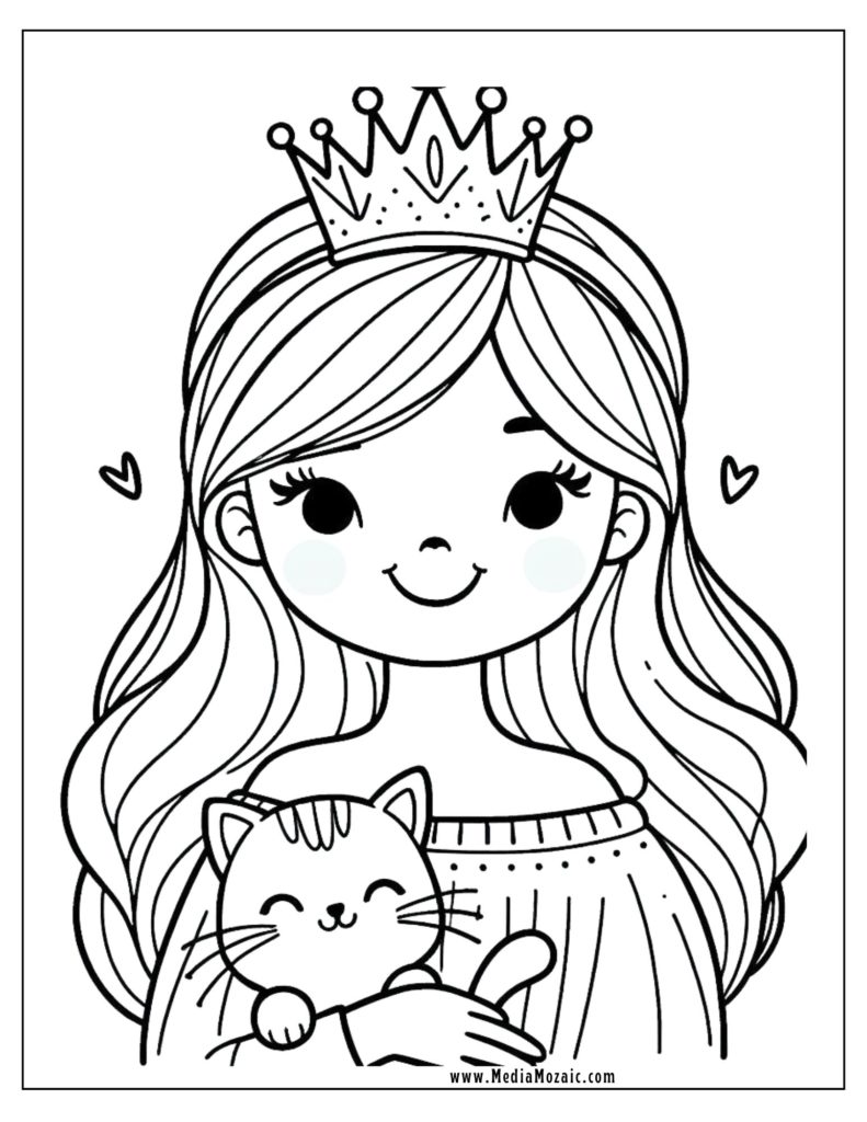 palace pets pictures to color, princess and cat coloring sheets, animal coloring pages, 