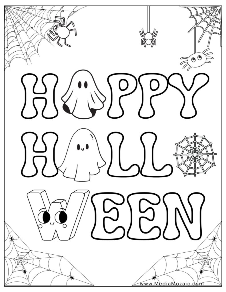 happy halloween coloring image, happy halloween coloring pages to print,  spooky cute coloring book pdf free,cute spooky coloring pages, cute halloween coloring pages