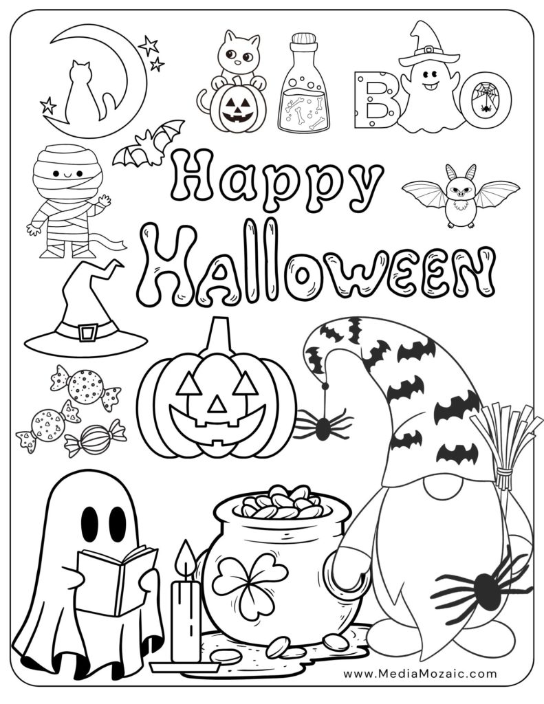 halloween characters printable coloring pages, Halloween printable, spooky cute coloring book pdf free,cute spooky coloring pages, cute halloween coloring pages