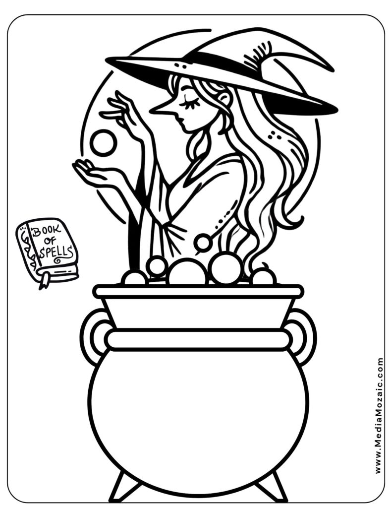  witch hat coloring page, witch coloring images for halloween, Halloween coloring pages