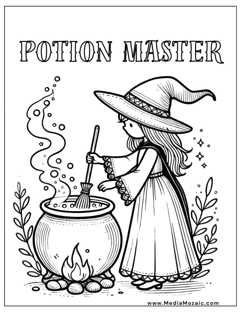 witch coloring pages, halloween coloring pages, cute witch halloween coloring, 